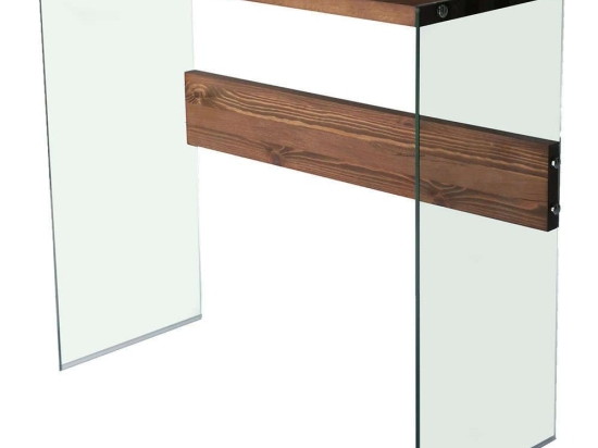 Κονσόλα Niagara 552NOS1901 91x37x80cm Walnut Ξύλο,Γυαλί