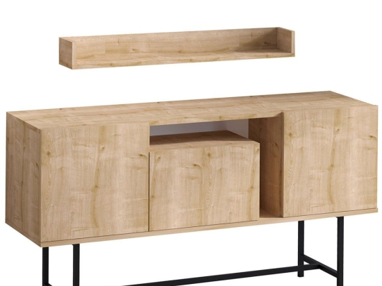 Μπουφές Με Ράφι Lelia (Σετ 2Τμχ) 793ELG1810 150x40x80cm Oak