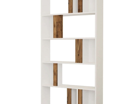 Βιβλιοθήκη Lima 845HCT3637 90x20x180cm White-Walnut
