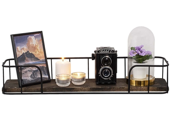 Ράφι Τοίχου Syringa 491CRT1122 60x15x10cm Walnut-Black