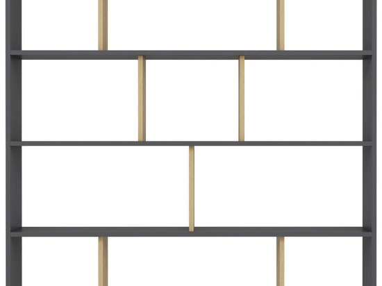 Βιβλιοθήκη Hodbi 935CMN1110 145,2x25x145cm Anthracite-Oak