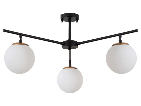 Φωτιστικό Οροφής - Πλαφονιέρα Atmaca 942FLG1105 70x70x39cm 3xE14 15W Black-White Opviq