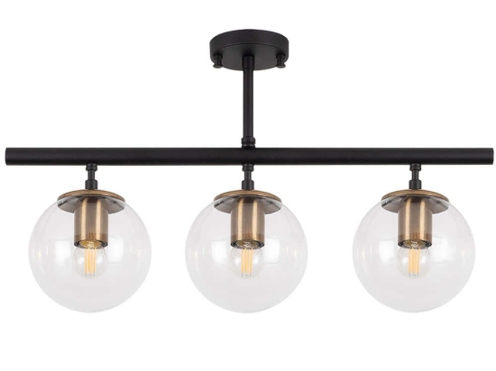 Φωτιστικό Οροφής - Ράγα Atmaca 942FLG1111 60x15x40cm 3xE27 15W Black-Gold Opviq