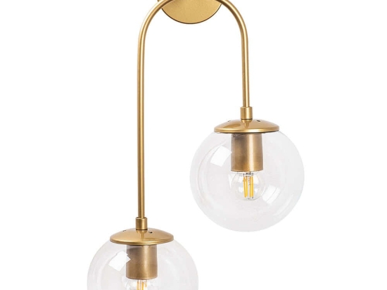 Φωτιστικό Τοίχου - Απλίκα Jewel 942FLG2119 30x24x55cm 2xE14 15W Gold-Clear Opviq