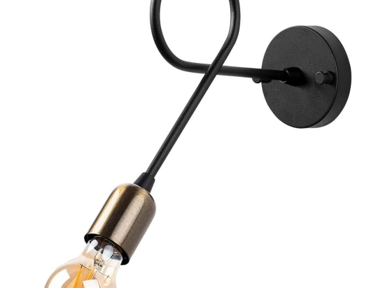 Φωτιστικό Τοίχου - Απλίκα Viraj 942FLG2131 12x31x25cm 1xE27 15W Black-Gold Opviq