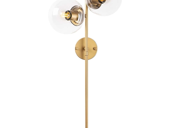 Φωτιστικό Τοίχου - Απλίκα Fazli 942FLG1189 32x27x72cm 2xE14 40W Gold-Clear Opviq