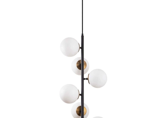Φωτιστικό Οροφής Fazli 942FLG1205 40x40x86/176cm 6xE14 40W Black-Gold Opviq