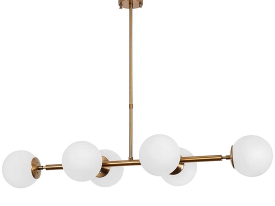 Φωτιστικό Οροφής - Ράγα Fazli 942FLG1213 110x40x35/66cm 6xE14 40W Gold-White Opviq