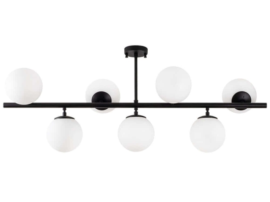 Φωτιστικό Οροφής - Πλαφονιέρα Fazli 942FLG1216 113x40x46cm 7xE14 40W Black-White Opviq