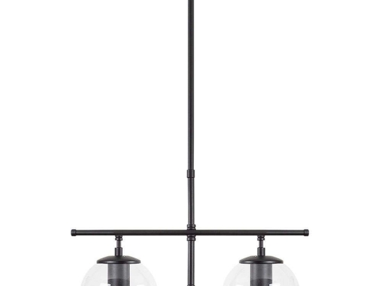 Φωτιστικό Οροφής Roe 942FLG1229 52x15x76cm 2xE14 40W Black-Clear Opviq