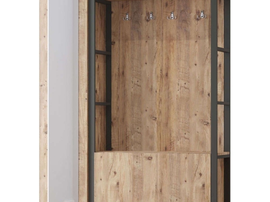 Έπιπλο Εισόδου 956LCS2814 125,5x35,5x180cm Pine Μοριοσανίδα, Μέταλλο