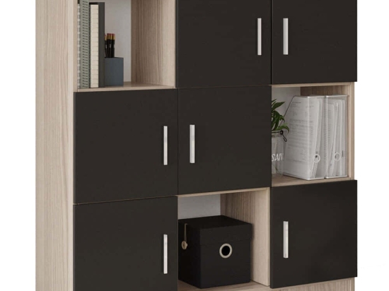Βιβλιοθήκη Vo 956LCS1518 119,9x37,6x121,8cm Oak-Black