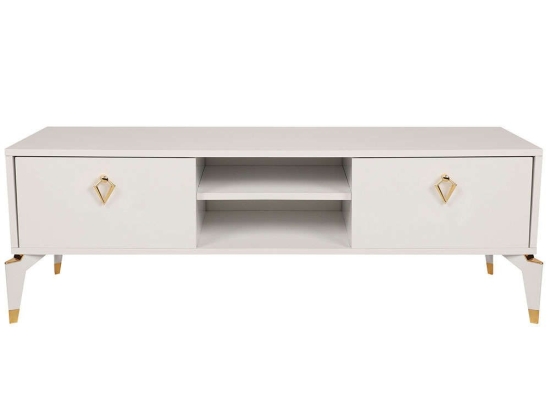 Έπιπλο Τηλεόρασης Posh 854KLN3054 143x40x47cm White-Gold