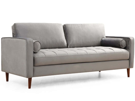 Καναπές Τριθέσιος Rome 560ARE1335 215x70x90cm Light Grey