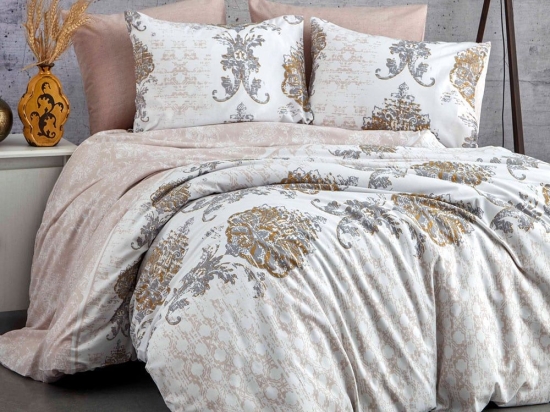 Παπλωματοθήκη Daisy 172PRL2408 Με Σεντόνι (Σετ 4τμχ) Brown L'Εssentiel Maison Διπλό 200x220cm 100% Βαμβάκι