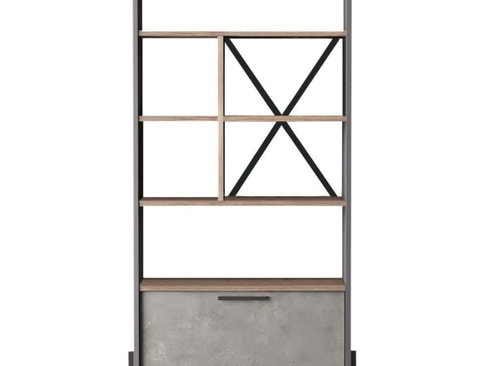Βιβλιοθήκη 956LCS1417 75,5x44,5x160,8cm Multi-Grey
