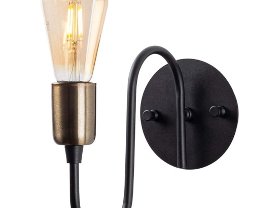 Φωτιστικό Τοίχου - Απλίκα Firat 942FLG1304 12x26x20cm 1xE27 40W Black-Gold Opviq