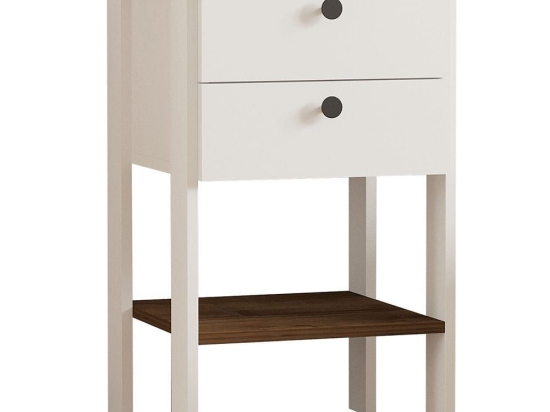 Κομοδίνο Ruzisa 835PUQ2704 44x44x75cm White-Walnut