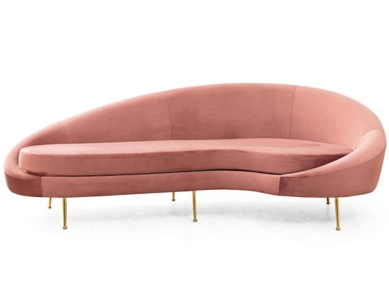 Καναπές Τριθέσιος Eses Right 560ARE1351 255x120x85cm Pink