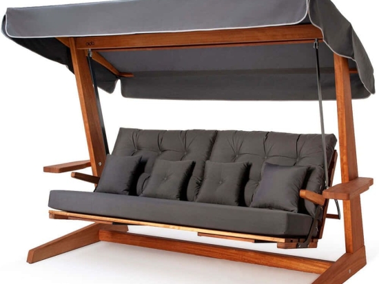 Κούνια Κήπου Τριθέσια Luna Deluxe 675SWG1111 270x139x195cm Anthracite