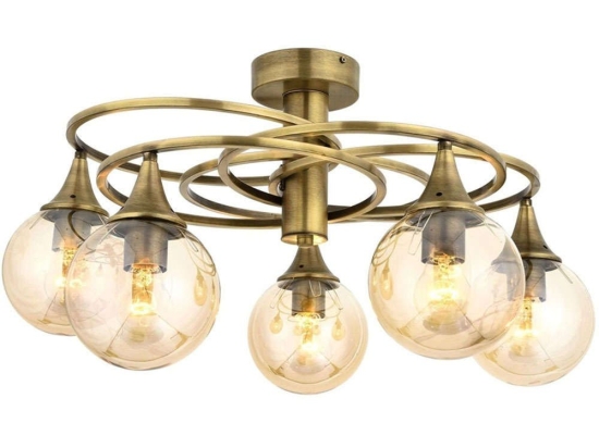 Φωτιστικό Οροφής - Πλαφονιέρα 683AVN1130 Φ60x31cm 5xE27 6W Gold Opviq