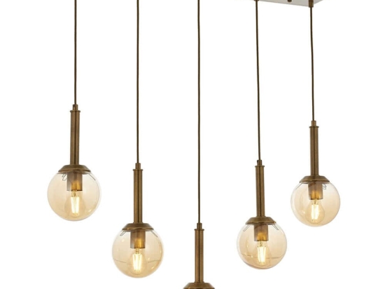 Φωτιστικό Οροφής - Ράγα 683AVN1270 80x13x90cm 5xE27 6W Gold Opviq