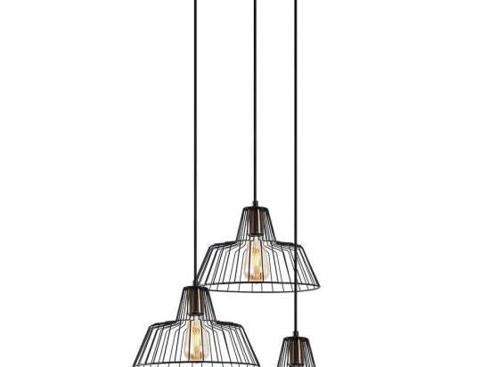 Φωτιστικό Οροφής Hakcu 942FLG1445 55x55x116cm 3xE27 40W Black-Gold Opviq