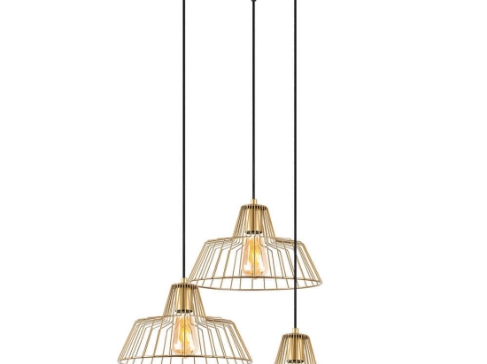 Φωτιστικό Οροφής Hakcu 942FLG1448 55x55x116cm 3xE27 40W Gold Opviq