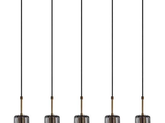 Φωτιστικό Οροφής - Ράγα Kemtel 942FLG1457 80x9x121cm 5xE27 40W Black Opviq