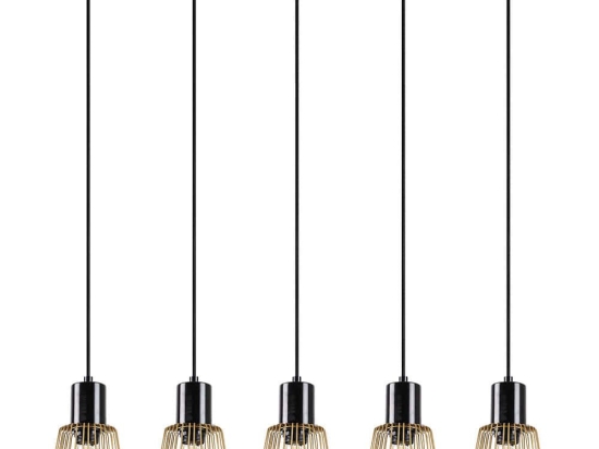 Φωτιστικό Οροφής - Ράγα Kemtel 942FLG1463 85x16x115cm 5xE27 40W Gold Opviq