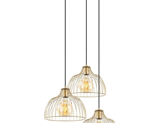 Φωτιστικό Οροφής Kozan 942FLG1477 56x56x126cm 3xE27 40W Gold Opviq