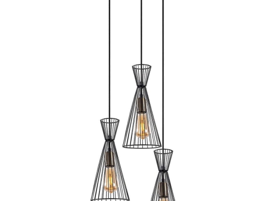 Φωτιστικό Οροφής Teltom 942FLG1615 68x68x125cm 3xE27 40W Black Opviq