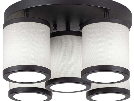 Φωτιστικό Οροφής - Πλαφονιέρα Way 942FLG1638 50x50x22cm 5xE27 40W White-Black Opviq