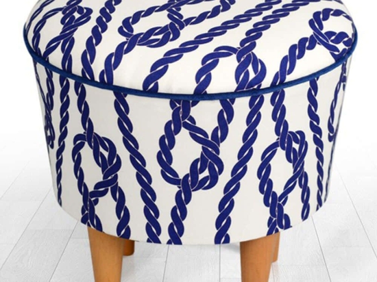 Σκαμπό Cunda 209FLF1216 42x42cm White-Blue