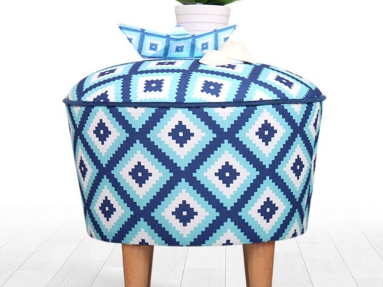 Σκαμπό Sky 209FLF1275 42x42cm Blue-White