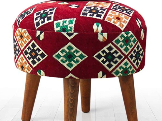 Σκαμπό Melik 209FLF1312 46x42cm Multi