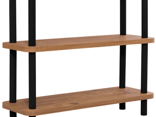 Ραφιέρα Δαπέδου Step 688DRA1210 80x28x75cm Black-Pine