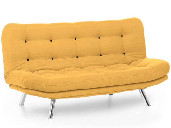 Καναπές - Κρεβάτι Τριθέσιος Misa 859FTN2809 200x105x95cm Mustard