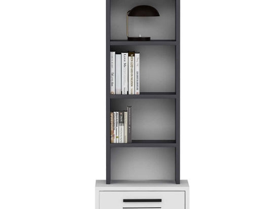 Βιβλιοθήκη Dawn 475OLV2108 35x25,6x152,2cm Anthracite-White