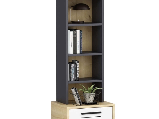 Βιβλιοθήκη Dawn 475OLV2111 35x25,6x152,2cm Oak-Anthracite