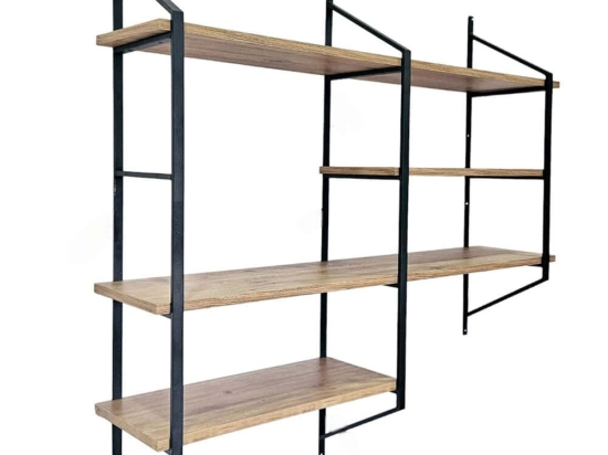 Ραφιέρα Τοίχου Raffy 379VLV1812 120x28x120cm Black-Pine