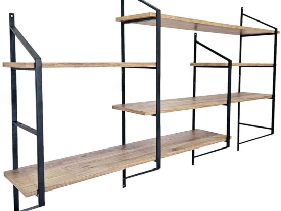 Ραφιέρα Τοίχου Raffy 379VLV1813 180x28x120cm Black-Pine