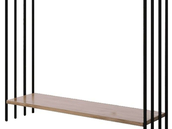 Κονσόλα Verona 379VLV3105 90x26x74cm Pine-Black Μοριοσανίδα, Μέταλλο