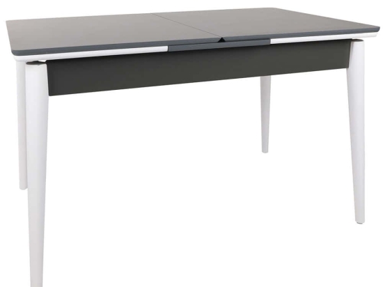 Τραπέζι Επεκτεινόμενο Sigma 974NMB1733 130/166x80x80cm Anthracite-White Πλαστικό,Mdf