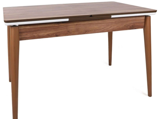 Τραπέζι Επεκτεινόμενο Sigma 974NMB1734 130/166x80x80cm Walnut-White Πλαστικό,Mdf