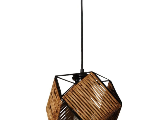 Φωτιστικό Οροφής 687HMY1307 17x17x70cm 1xE27 40W Brown-Black Opviq