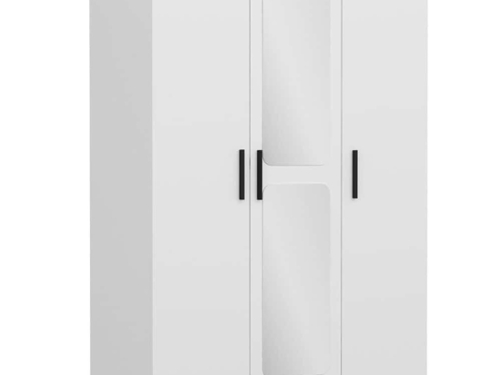 Ντουλάπα Τρίφυλλη Kale 506MNR2252 135x52x210cm White Τρίφυλλη