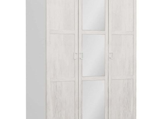 Ντουλάπα Τρίφυλλη Kale 506MNR2256 135x52x210cm White Τρίφυλλη