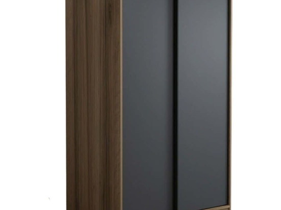 Ντουλάπα Δίφυλλη Kale 506MNR2316 120x60x190cm Anthracite-Oak Δίφυλλη