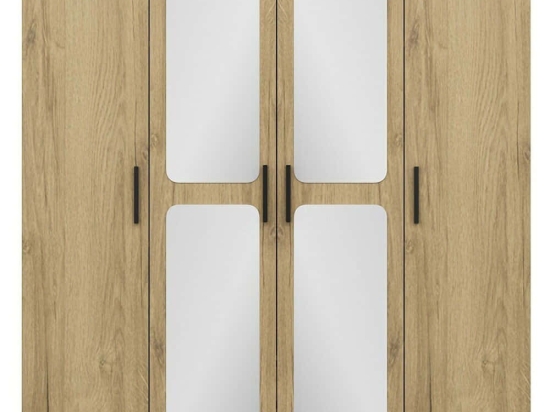 Ντουλάπα Τετράφυλλη Kale 506MNR2435 180x52x210cm Walnut-White Τετράφυλλη